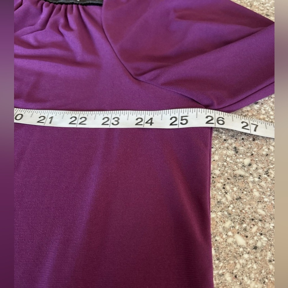 Rafaella Purple Blouse with Black Velvet Accents - Picture 6 of 8